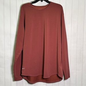 Bylt Premium Basics Drop Cut L/S Lux T-shirt Light Maroon Workout Athletic 2XL